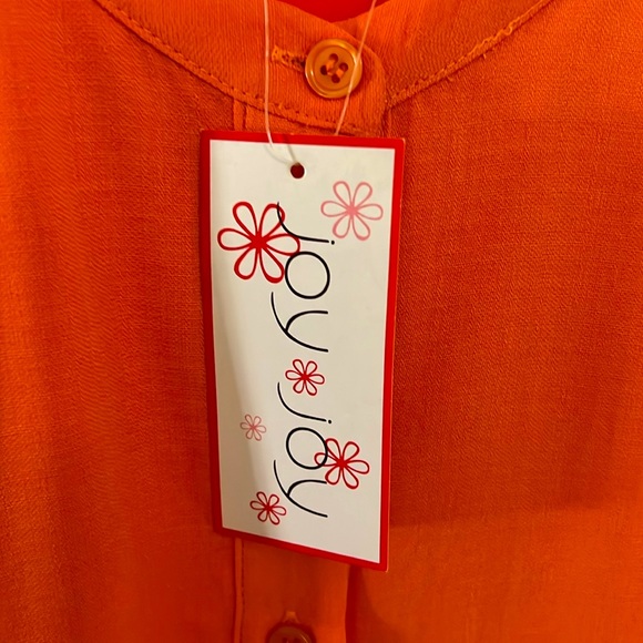 NWT Joy-Joy size L Orange Flouncy spring dress - Picture 6 of 7